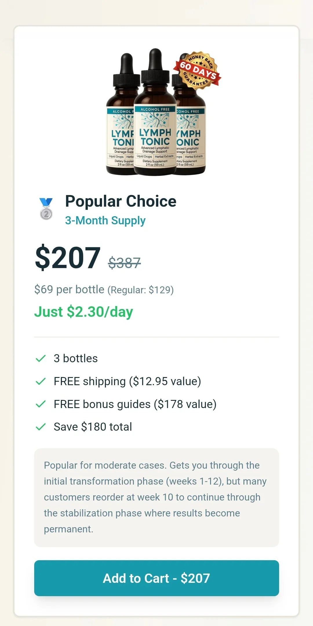 Lymph Tonic™ 3 bottles pricing